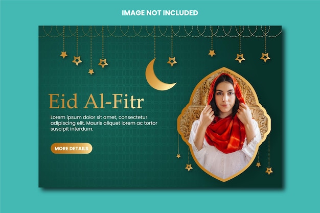 Plantilla de banner web de eid alfitr