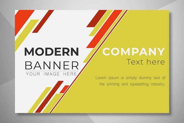 Plantilla de banner web con espacio para texto y logotipo de empresa