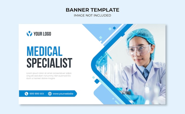 Plantilla de banner web de especialista médico