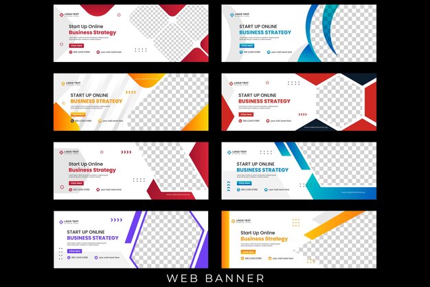 Plantilla de banner web de marketing digital empresarial vector gratuito