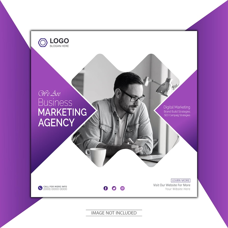 plantilla de banner web de marketing digital y de publicaciones en las redes sociales