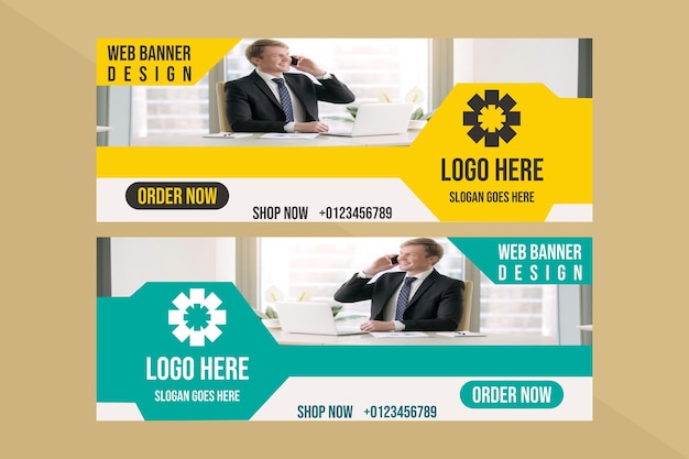 Vector plantilla de banner web de marketing empresarial digital