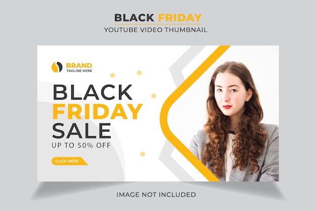 Plantilla de banner web y miniatura de video de youtube de black friday