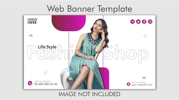 Vector plantilla de banner web de moda de estilo de vida