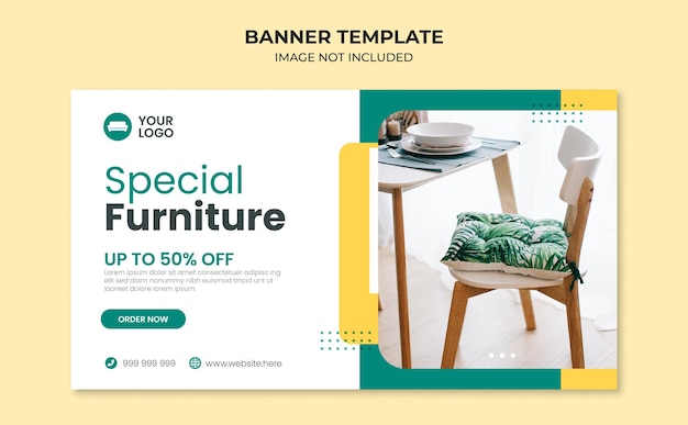 Plantilla de banner web de muebles especiales