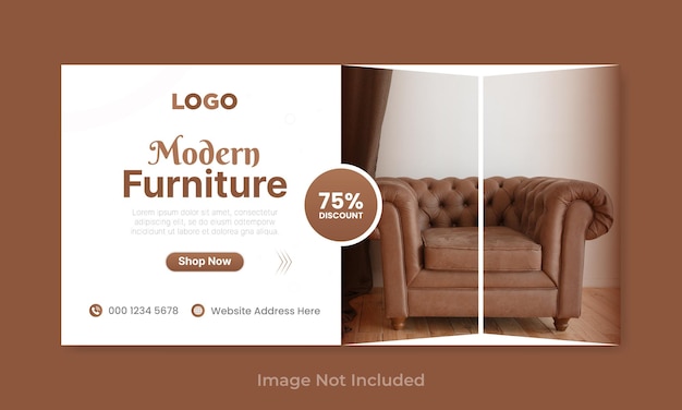 Vector plantilla de banner web de muebles modernos