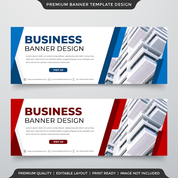 plantilla de banner web de negocios estilo abstracto y premium