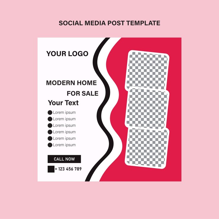Plantilla de banner web o publicación de Instagram de redes sociales de bienes raíces