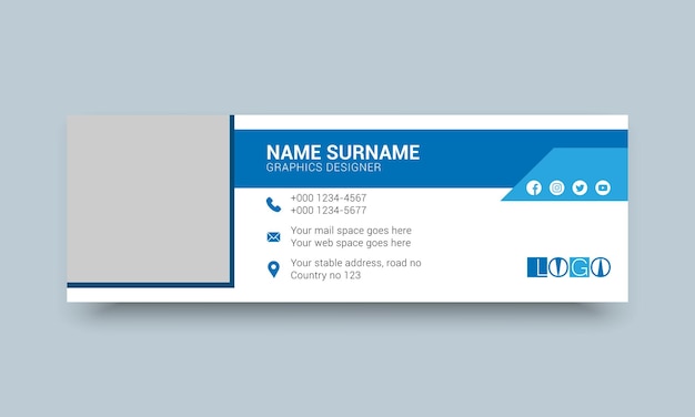 Plantilla de banner web personal y social de firma de correo electrónico