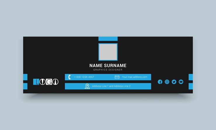 Vector plantilla de banner web personal y social de firma de correo electrónico