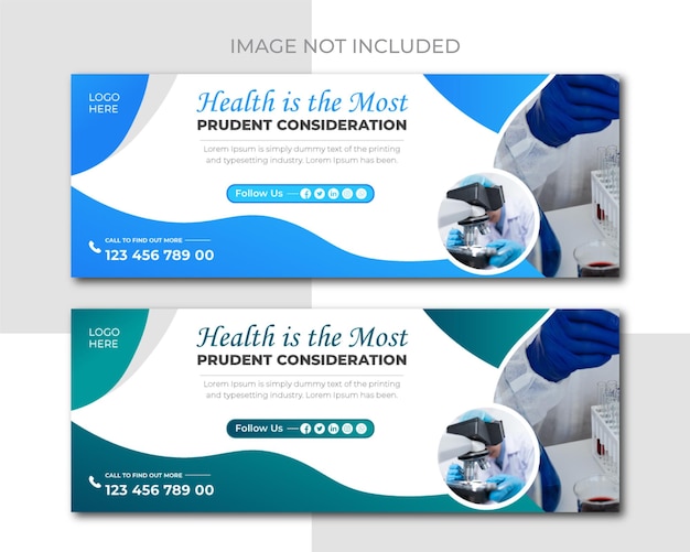 Vector plantilla de banner web y portada de facebook de atención médica y diseño de banner de portada de salud
