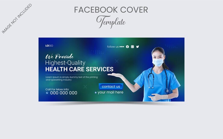 Plantilla de banner web de portada de Facebook de atención médica médica