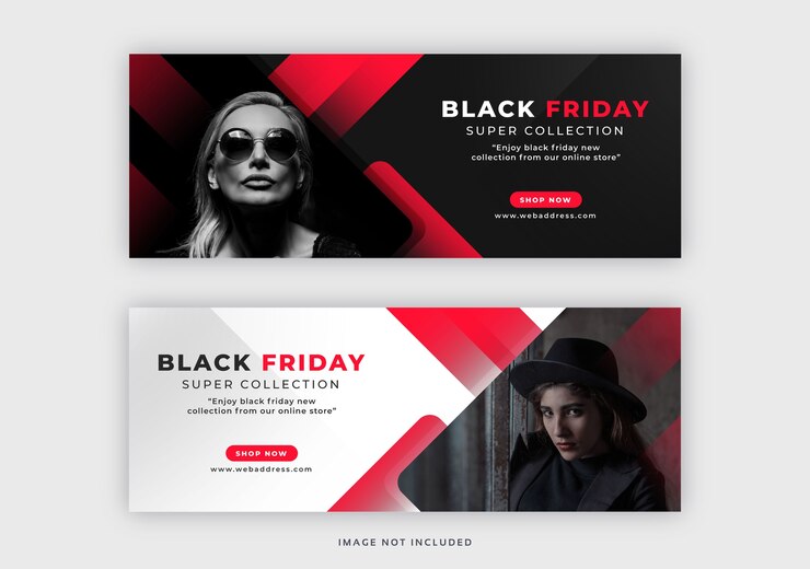 Vector plantilla de banner web de portada de facebook de black friday