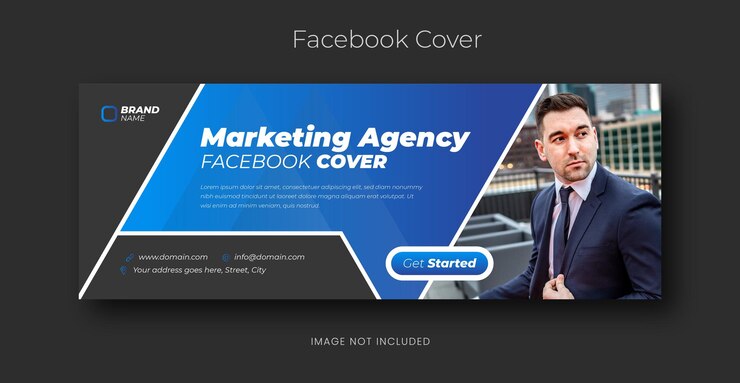 Plantilla de banner web de portada de Facebook de redes sociales corporativas de marketing digital