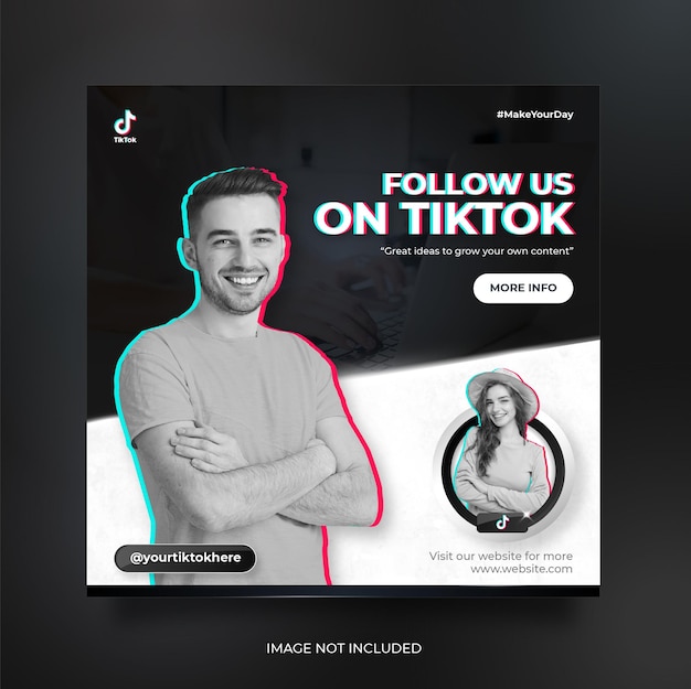 Plantilla de banner web de publicación de redes sociales de tiktok