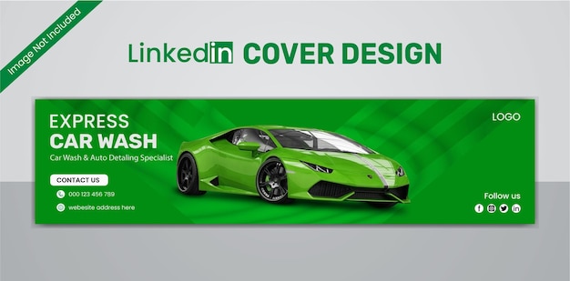 Plantilla de banner web de las redes sociales de alquiler de coches Vector y diseño de portada de linkedin