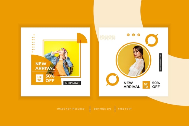 Plantilla de banner web y redes sociales de venta de moda de publicación de instagram Premium