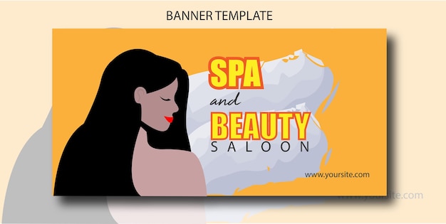 Plantilla de banner web de spa y salón de belleza