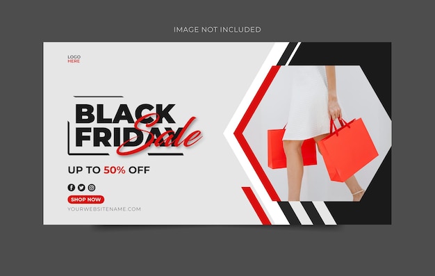 Plantilla de banner web de super venta de viernes negro