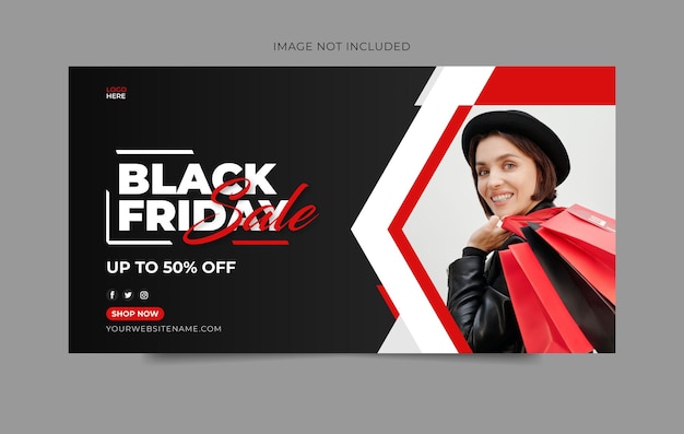 Plantilla de banner web de super venta de viernes negro