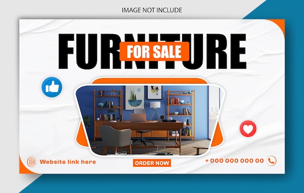 plantilla de banner web para la venta de muebles