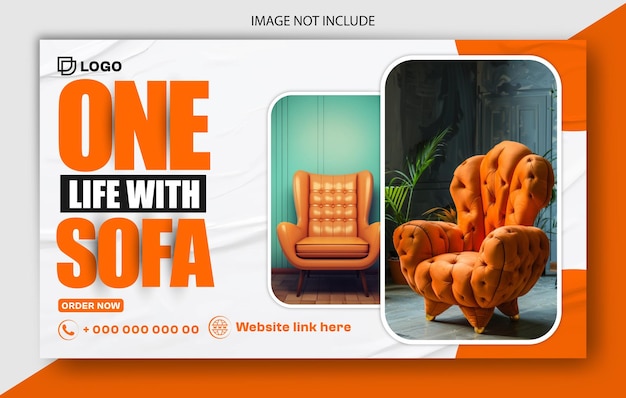 plantilla de banner web para la venta de muebles