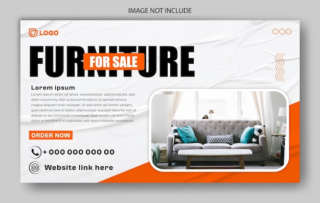 plantilla de banner web para la venta de muebles