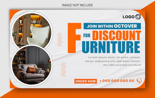 plantilla de banner web para la venta de muebles