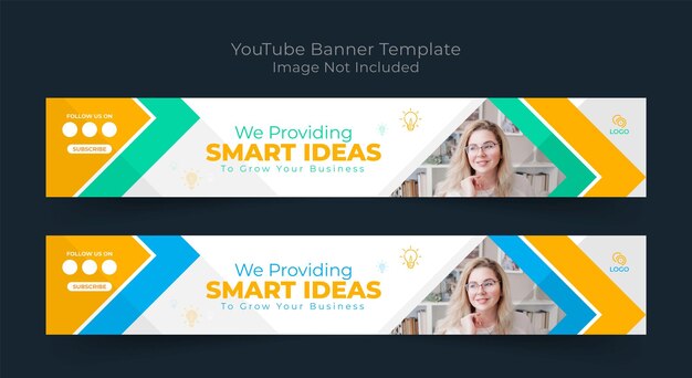 Vector plantilla de banner de youtube empresarial y banner web