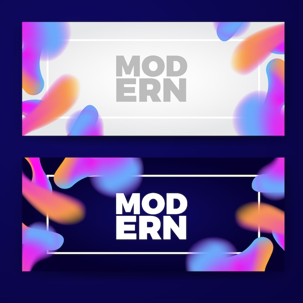 Plantilla de banners coloridos degradados