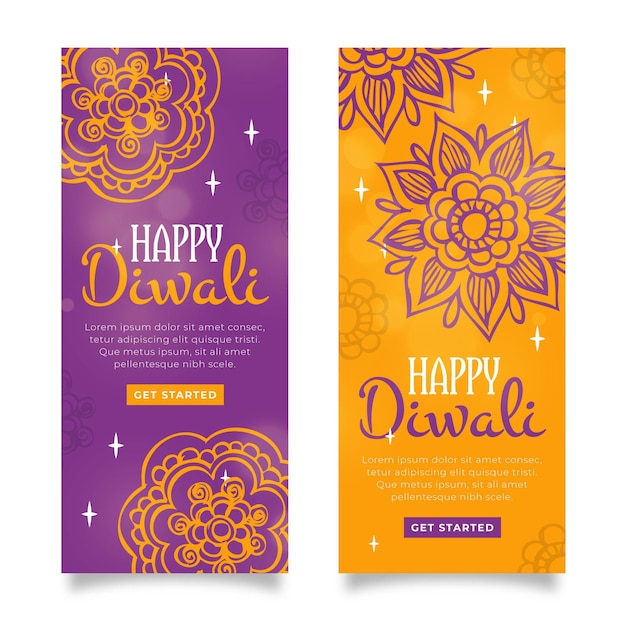 Plantilla de banners de diwali