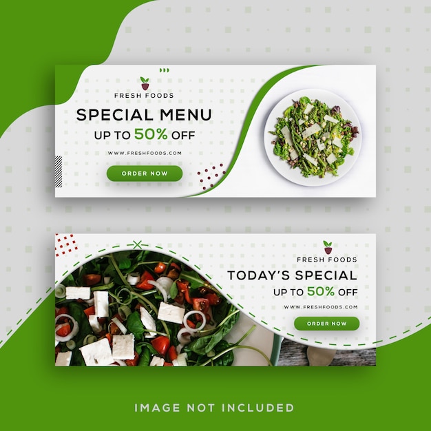 Plantilla de banners de Facebook de venta de alimentos