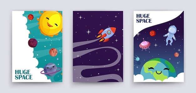 Plantilla de banners de universo de dibujos animados