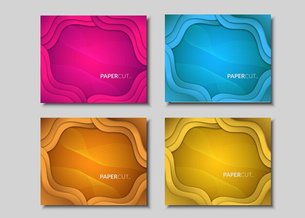 Plantilla de banners web con fondo abstracto con formas de onda coloridas