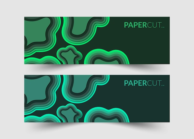Plantilla de banners web con fondo abstracto con formas de onda coloridas