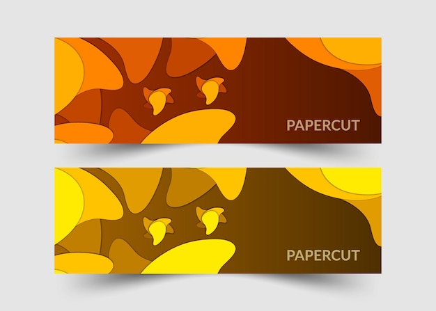 Plantilla de banners web con fondo abstracto con formas de onda coloridas