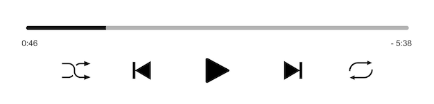 plantilla de barra de reproducción de video con botón