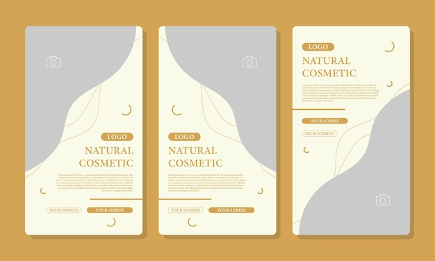 plantilla de belleza y cosmética para redes sociales o plantilla vectorial de cartel con área de imagen