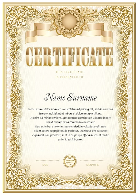 Plantilla en blanco de certificado