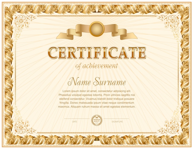 Plantilla en blanco de certificado