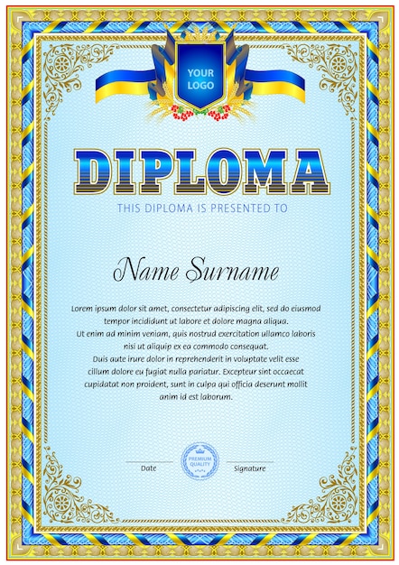 Plantilla en blanco de diploma vintage
