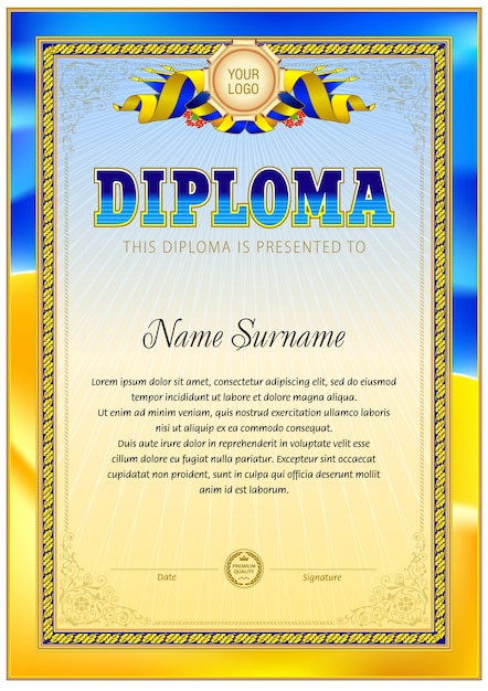 Vector plantilla en blanco de diploma vintage