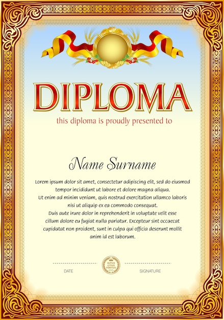 Plantilla en blanco del diploma