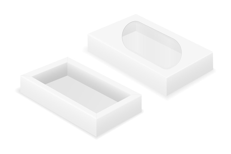 Vector plantilla en blanco de embalaje de caja de cartón vacía