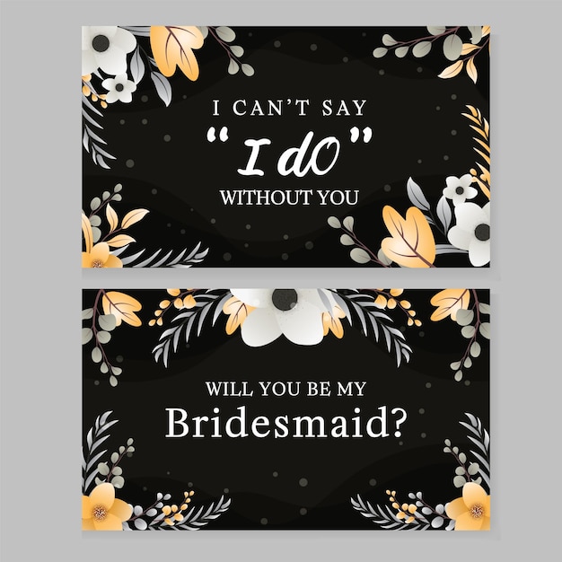 Plantilla de boda be my bridesmaid o groomsman