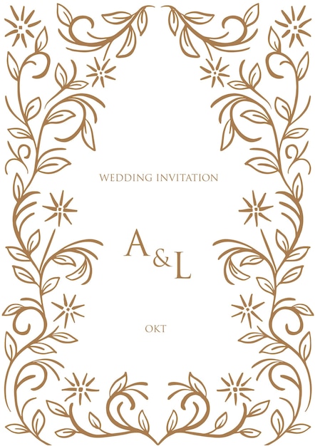 Vector plantilla de boda rústica