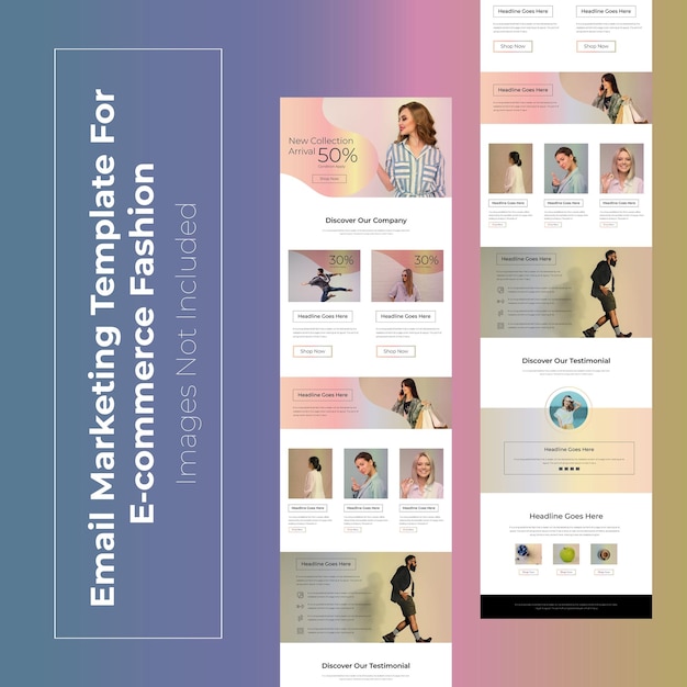 Plantilla de boletín informativo de marketing por correo electrónico para comercio electrónico Moda