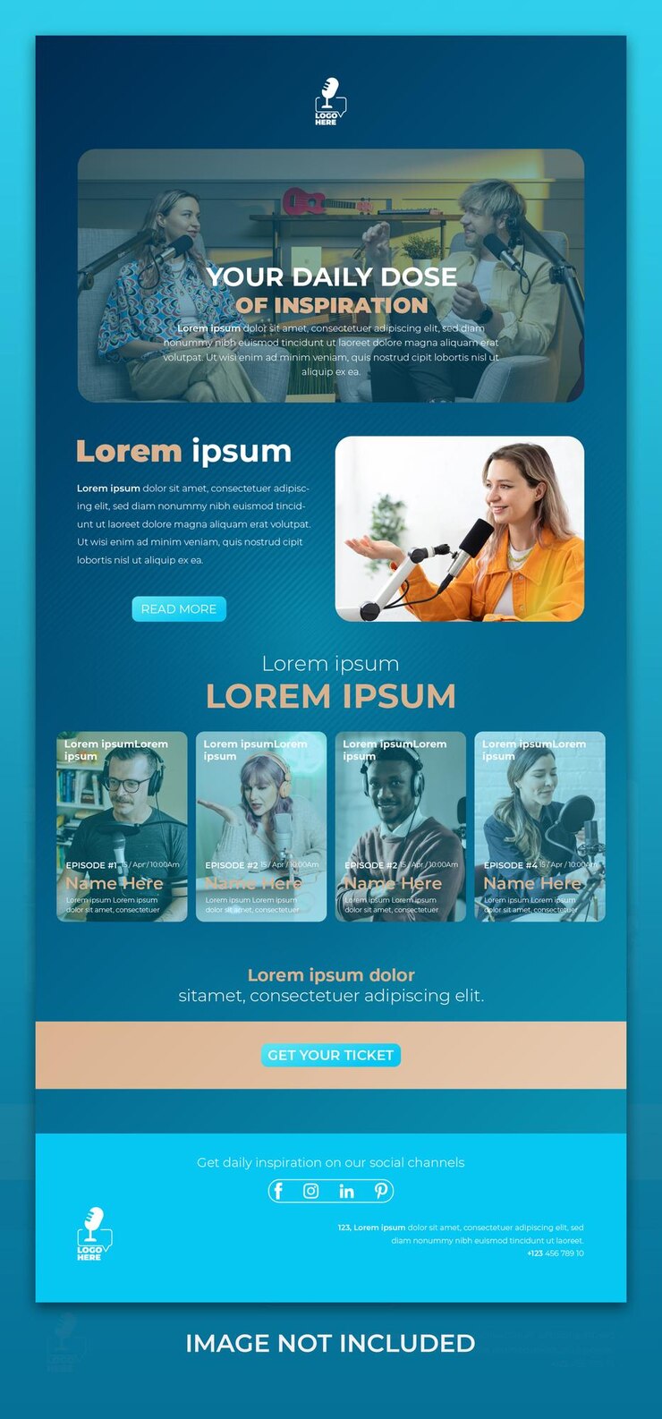 Plantilla de boletín de noticias de programas de entrevistas de podcast profesional