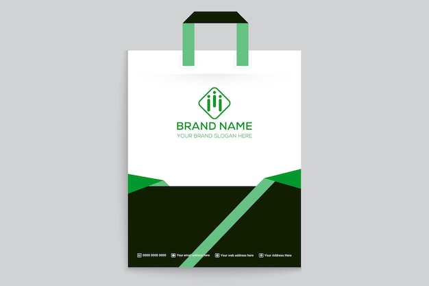 Plantilla de bolsa de compras en diseño de estilo abstracto