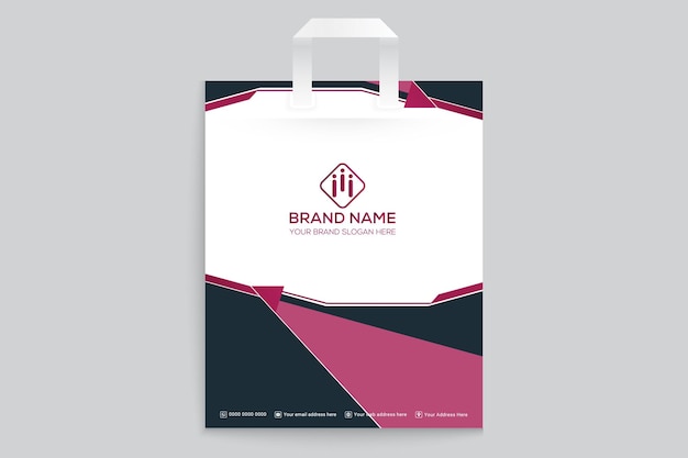 Plantilla de bolsa de compras de forma elegante